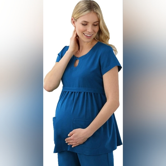 JOCKEY Empire Waist Maternity Scrub Top XS BRAND NEW - Picture 1 of 6
